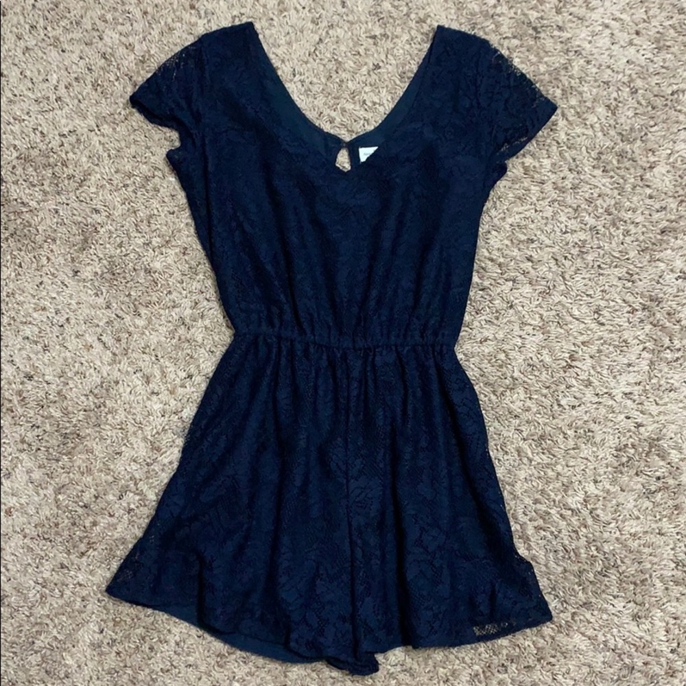 Navy Lace Short Sleeve Abercrombie Romper